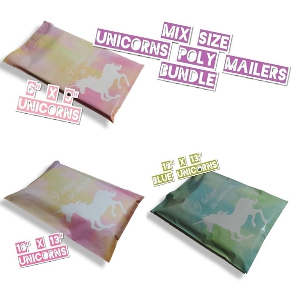 Other - 100 Mix Size Unicorns Poly Mailers Variety Pack
